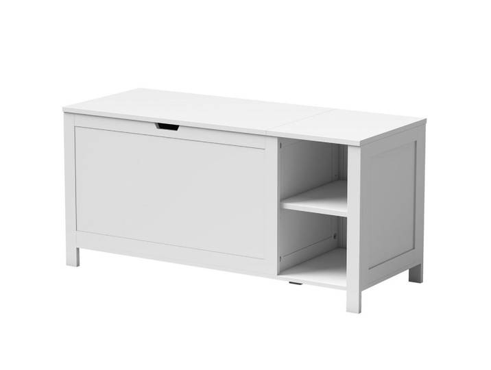 Homcom Schuhbank MDF Holz Weiß, 1 Fächer, 1 Schubladen, 40x48.5x100 cm, Garderobe, Garderobenbänke, Schuhbänke