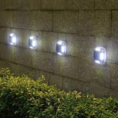 Inspire Select 8 LED Solar Ground Light Waterproof Warm White Solar Garden Pathway Landscape Light For Yard & Driveway white Light 4pcs