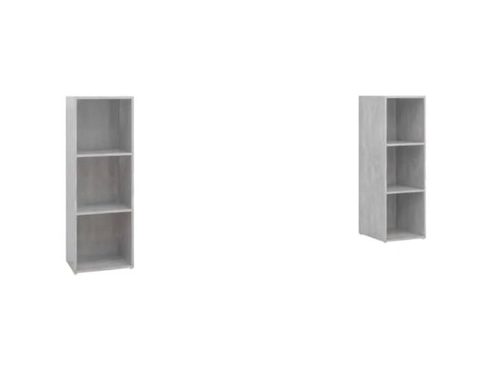 2er Set Moderne TV-Möbel 107 x 35 x 37 cm mit praktischer Aufbewahrung Gemütliches Ambiente aus Holz grau Beton 02_0055126
