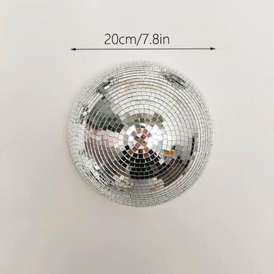 Inspire Essentials Half Disco Ball Wall Mirror Decor Metallic Reflective Art For Modern Interiors 9
