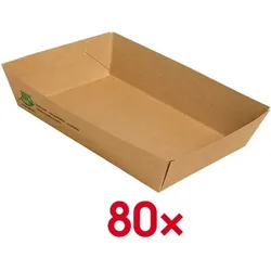 Papstar Snackschalen, 80 Stück braun, 16x4x11 cm