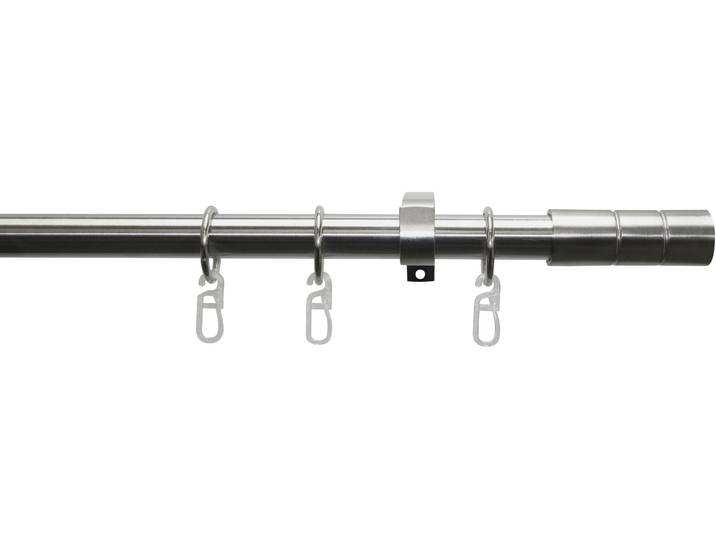Gardinenstange GARDINIA Set Metall Gr. 1, silber (edelstahlfarben), L:120cm, Gardinenstangen, Gardinenstange, 1-Lauf