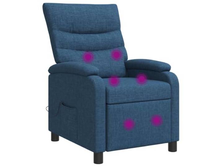 YUTAASU Massage Relax Chair Blue Fabric Adjustable 115-160 Degree, Metal and Wood Frame, Polyester Foam Fill, for Living Room