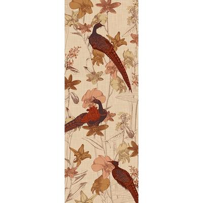 Fototapete ARCHITECTS PAPER "Asian Wildlife", beige (beige, rot), B:1m L:2,8m, Vlies, Tapeten, Floral Tapete Vogel Orange Beige Panel 1,00m x 2,80m