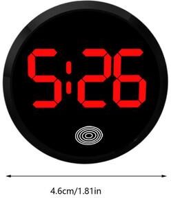 Perfect Picks Market Touch Activated Car Dashboard Clock LED Digital Car Vent Clock Waterproof Auto Time Display red