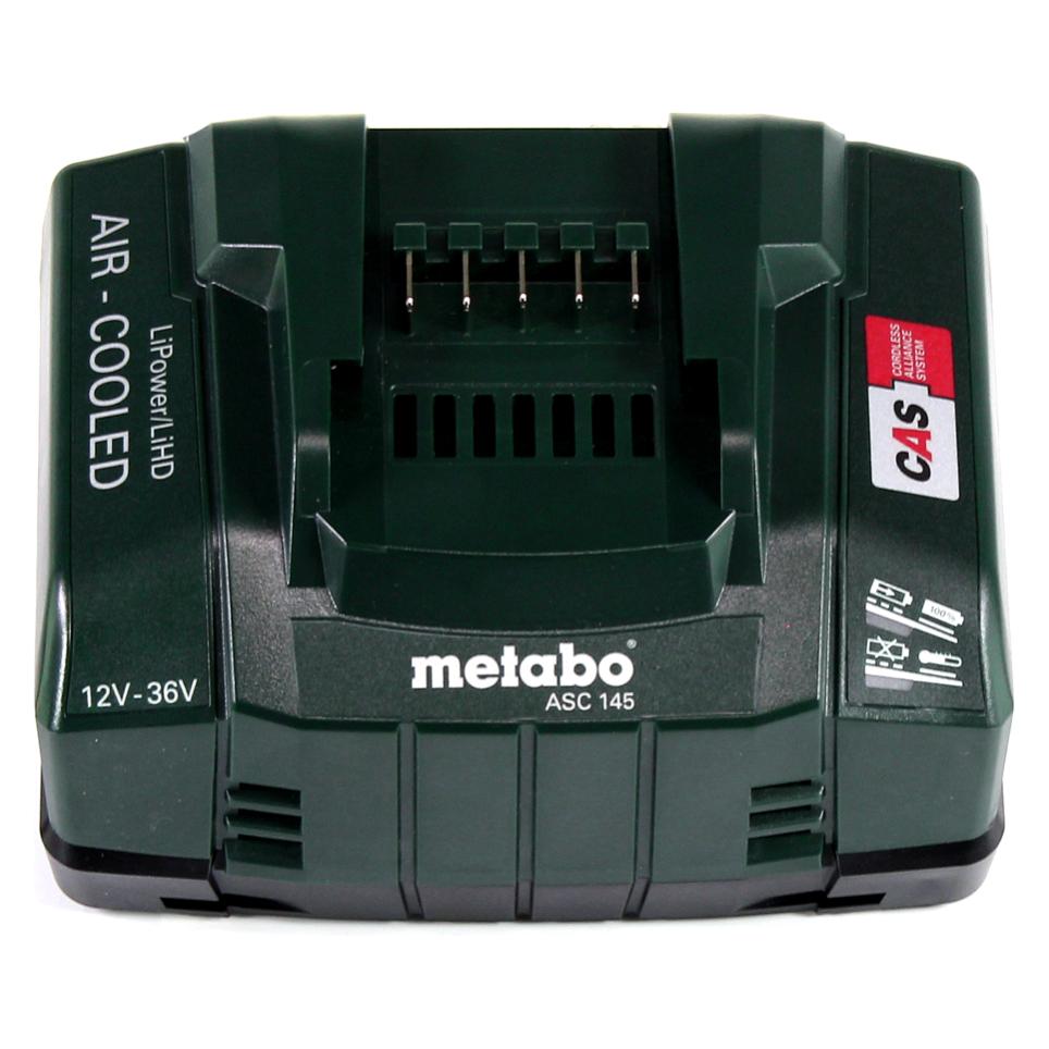 Metabo AG 18 Akku Gebläse 18 V + 2x LiHD Akku 5,5 Ah + Ladegerät (Akkubetrieb, Laubbläser) (AG 18)