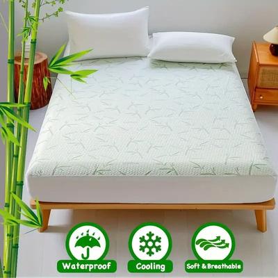 Uplifted Finds Waterproof Bamboo Mattress Cover Cooling Fitted Sheet Deep Pocket 150 X 200 X 30 Cm