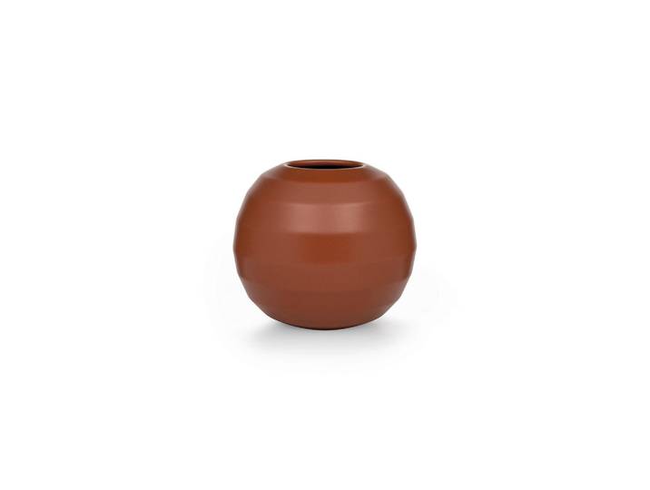 Markslöjd Vase, Rotbraun, Keramik, bauchig, 14 cm, handgemacht, Dekoration, Vasen, Keramikvasen