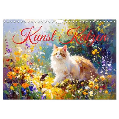 Kunst Katzen (Wandkalender 2027 DIN A4 quer), CALVENDO Monatskalender