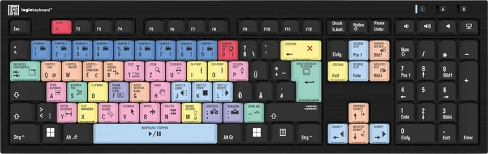 Logickeyboard Nero Slim Line Adobe Premiere Pro CC (DE, Kabelgebunden) (LKB-PPROCC-BJPU-DE)