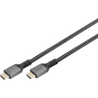 HDMI Ultra High Speed Anschlusskabel, mit Ethernet, UHD 8K schwarz/grau, 3 Meter, gesleevt