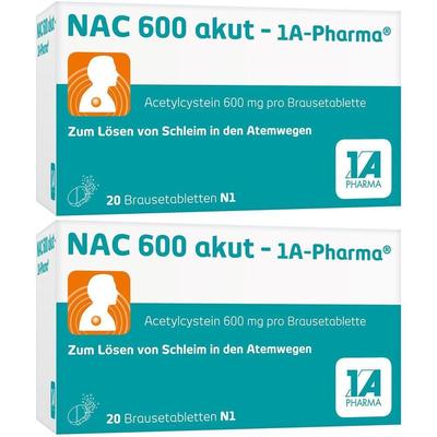 NAC 600 Akut 1A Pharma x2 2x20 St Brausetabletten