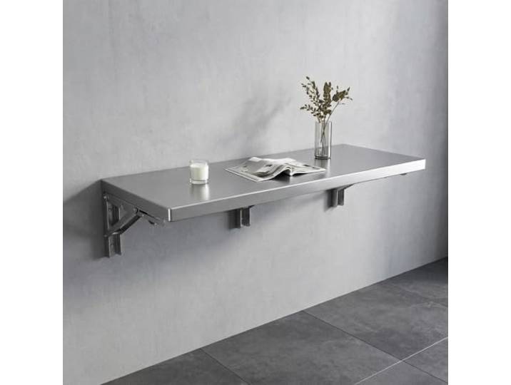 PEIVYRBCGA Wandklapptisch Edelstahl 304 Platzsparend 5 Größen 60 180cm Wandklapptisch Edelstahl für Kleine Räume(80x40cm/31.5x15.7in)