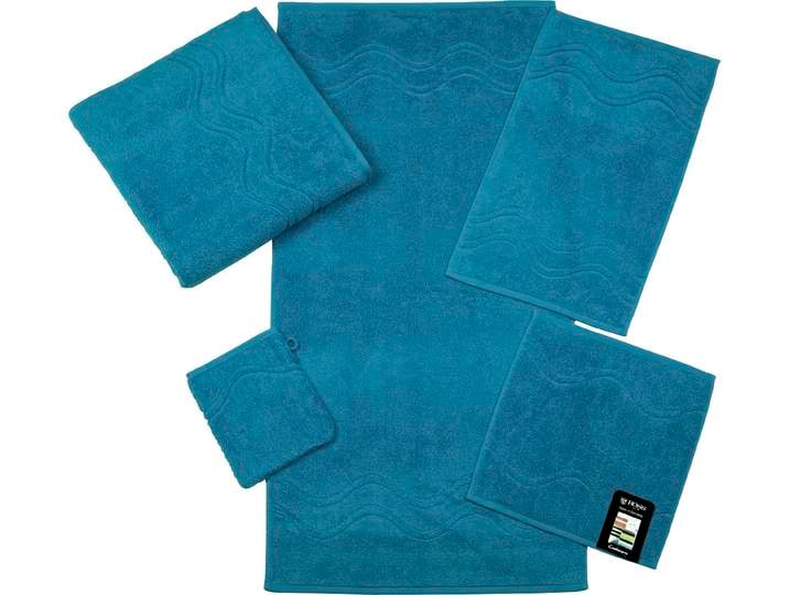 Seiftuch ROSS Cashmere feeling , blau (petrol), B:30cm L:30cm, Frottier, Baumwolle, Handtücher, Seiftuch, mit Wellen-Bordüre