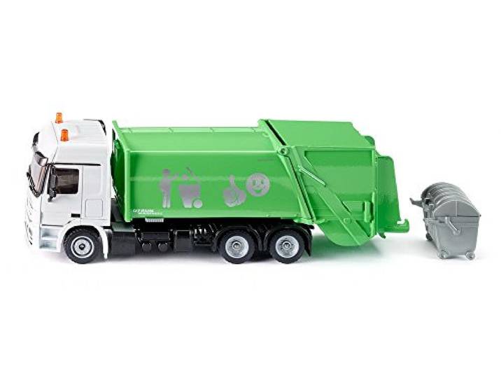 siku 2938, Bin Lorry, 1:50, Metal/Plastic, Green/White, Opening rear section, Incl. waste bin