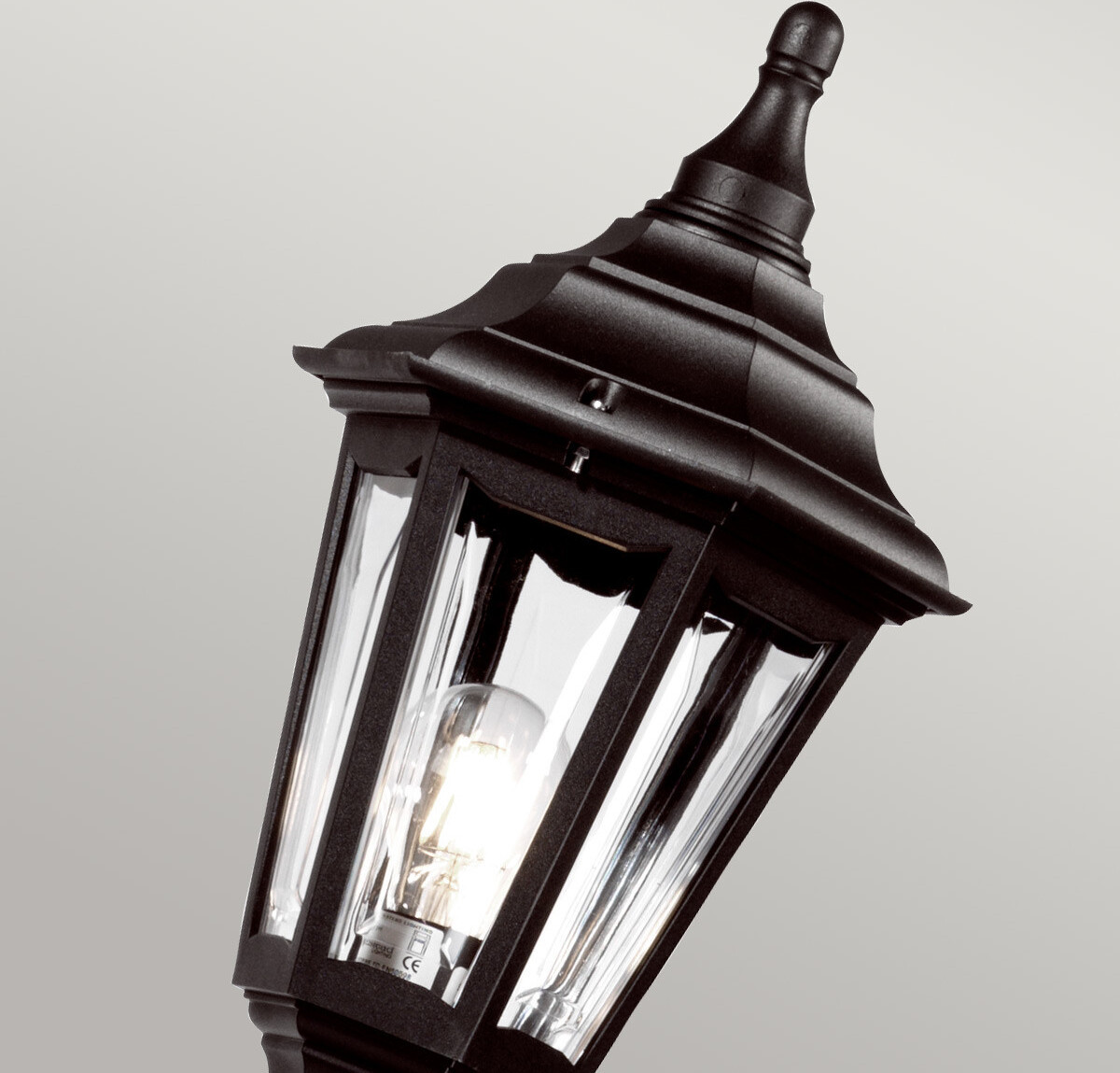 Elstead Lighting Kinsale buitenstaande lantaarnpaal, zwart, E27, 193 cm, IP44