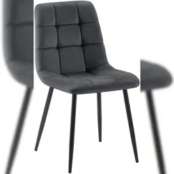 CLP Esszimmerstuhl Tilde Samt HBT: 84x45x55 cm dunkelgrau Samt