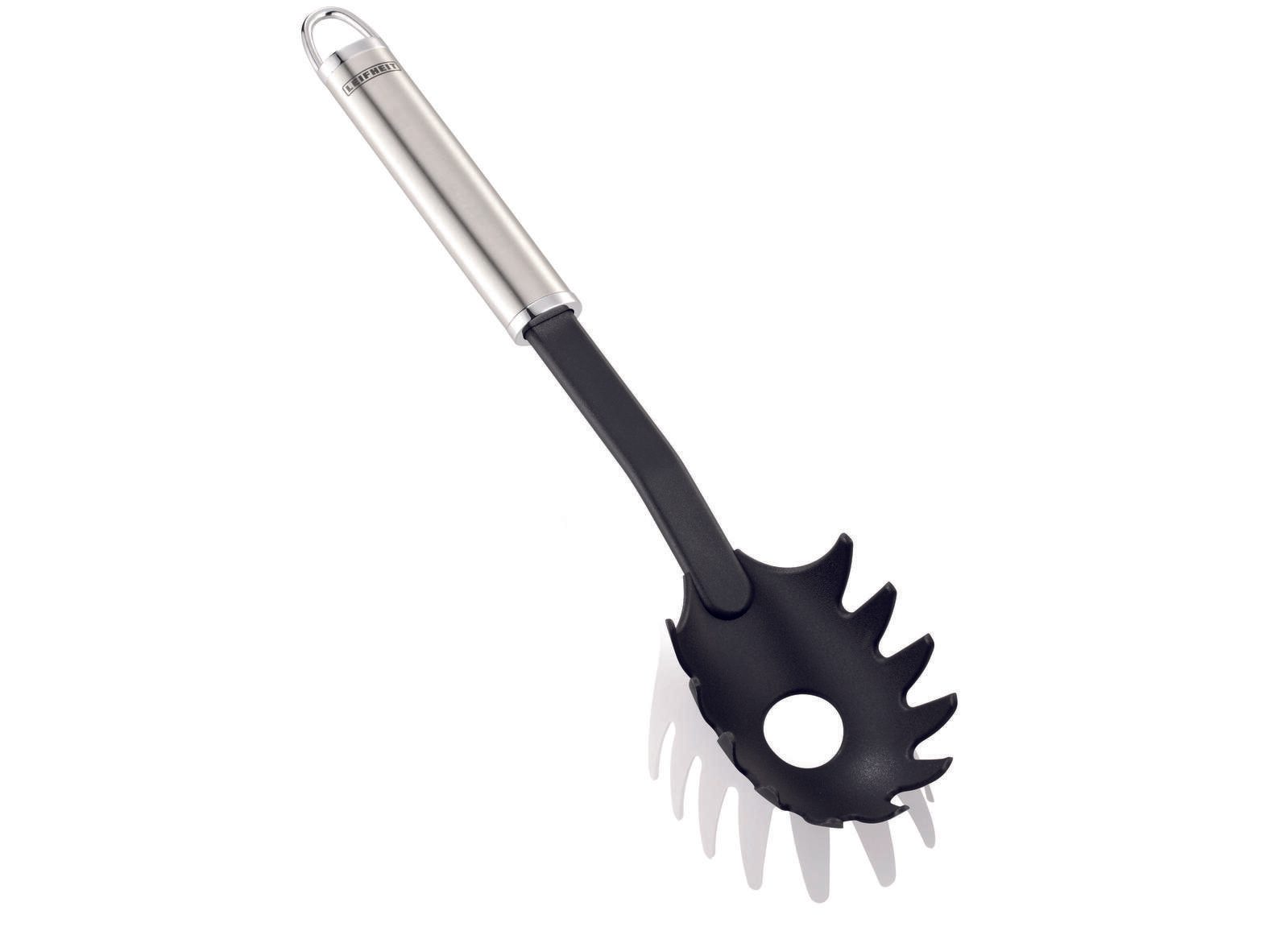 LEIFHEIT Spaghettilöffel schwarz, silber Edelstahl, Kunststoff 24060