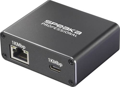 SpeaKa Professional SP-GNS-190 Splitter 1+1 Port RJ45, USB-C 1 GBit/s USB-Stromversorgung