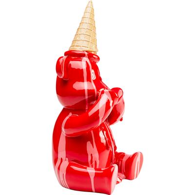 Dekofigur KARE DESIGN "Sitting Gelato Bear", rot, B:18cm H:37cm T:17cm, Polyresin, Dekofiguren, verschiedene Farben & Größen