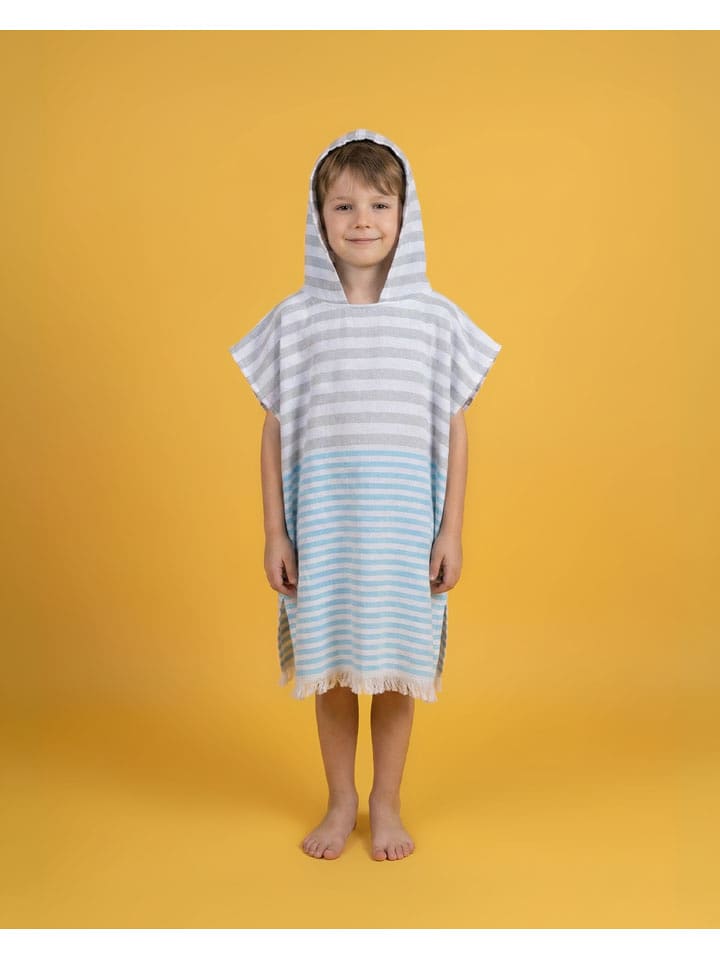 Poncho "Towel To Go - Playa" in Grau/ Hellblau - (L)68 x (B)48 cm - onesize
