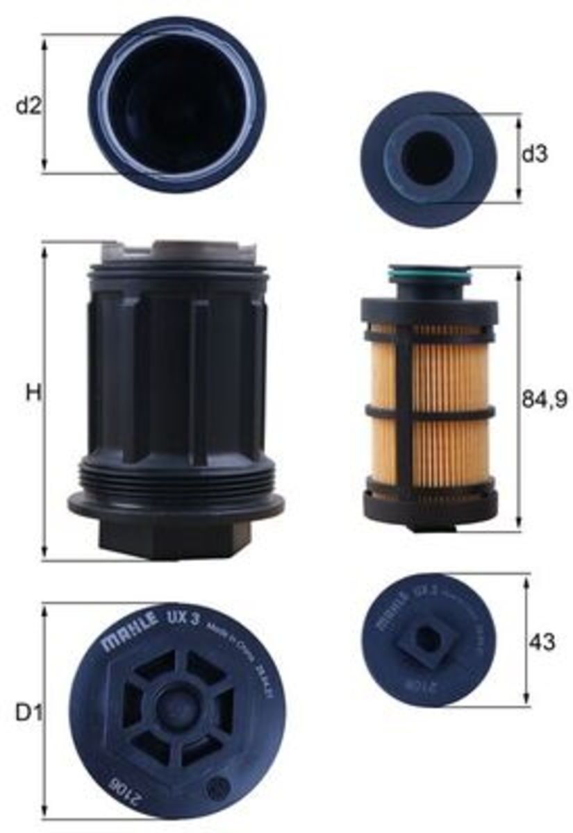 Harnstofffilter MAHLE UX 3KIT