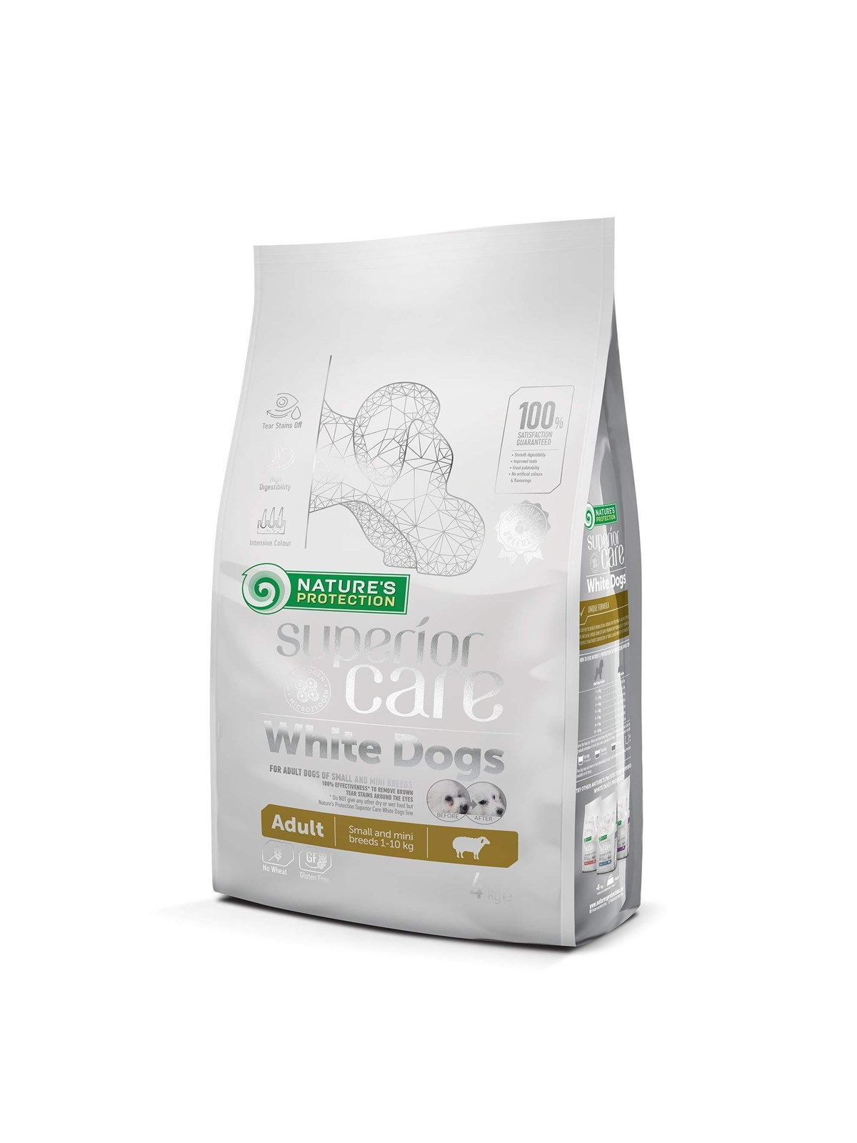 Nature's Protection Superior Care White Dogs Grain Free Adult Small Lamm - Trockenfutter für Hunde - 4 kg