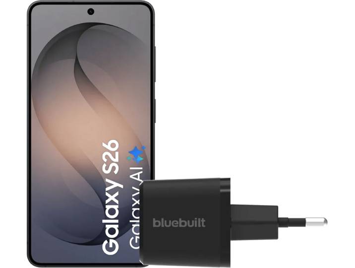 Samsung Galaxy S26 256GB Zwart 5G + BlueBuilt Oplader 65 Watt Zwart