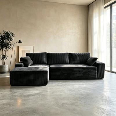 Dovelina New 96 Modern Modular Boneless Sofa with L Shaped Couch No Assembly Required Corduroy