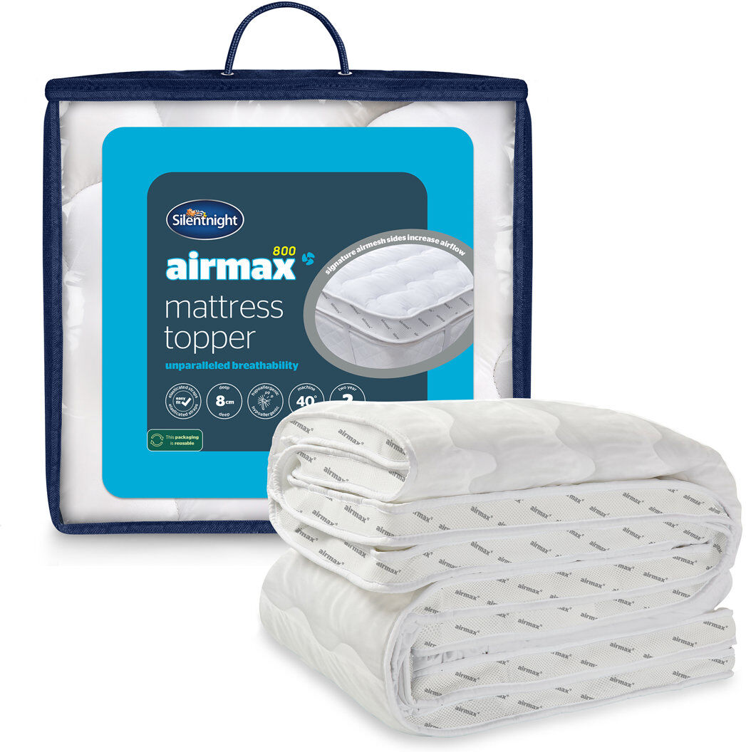Silentnight Airmax 8cm Thick Breathable Mattress Topper White Super King (6')