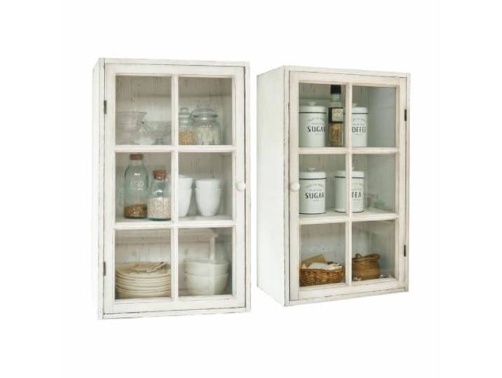 LOBERON Hängeschrank 2er Set Piavo, antikweiß Küchenmöbel, Edles Landhaus-Flair, Charmantes Antik-Finish, Ergänzt den Spülenschrank 14126