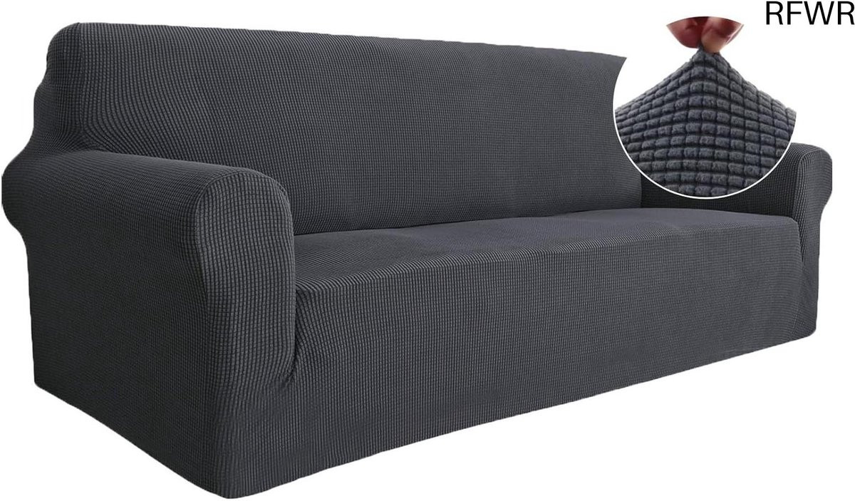 RFWR Universele Elastische Bankhoes 3-Zits - Krasbestendige Meubelhoes met Anti-Slip