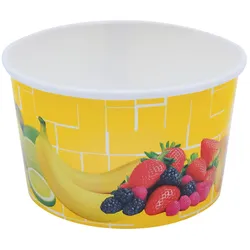 VEPATIM 50x Eisbecher Pappe rund 260 ml O 92mm Höhe 55mm "Fruchtreigen"