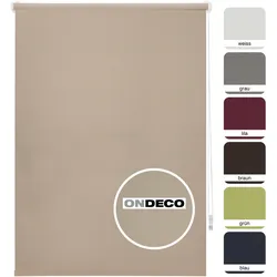Ondeco Tageslichtrollo Win ohne Bohren Klemmfix lichtdurchlässig und Blickdicht Farbe: Sand, Größe: 100x160 cm