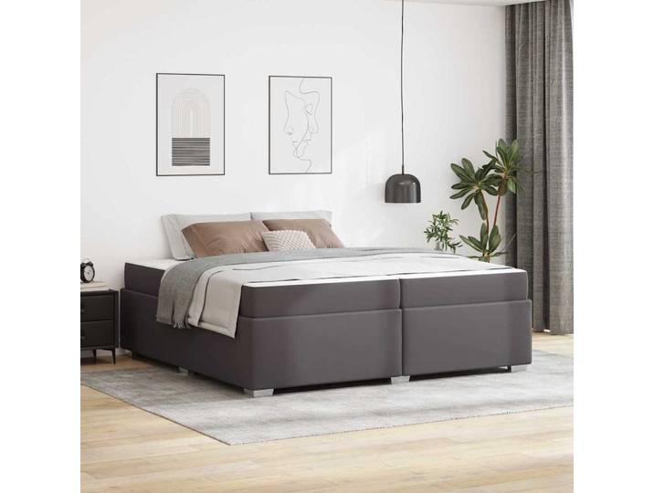 vidaXL Bettrahmen Grau 200 x 200 cm PVC
