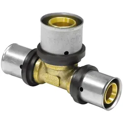 Pressfitting T-Stück Mittelabgang erweitert (Ausführung: 26 - 32 - 26 mm)