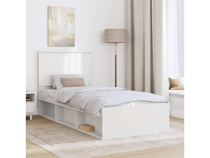 KTHLBRH Einzelbett weiß 75 x 190 cm Kiefer massiv Minimalistisches Design, Kopfteil inklusive, leicht zu reinigen, mit festen Latten