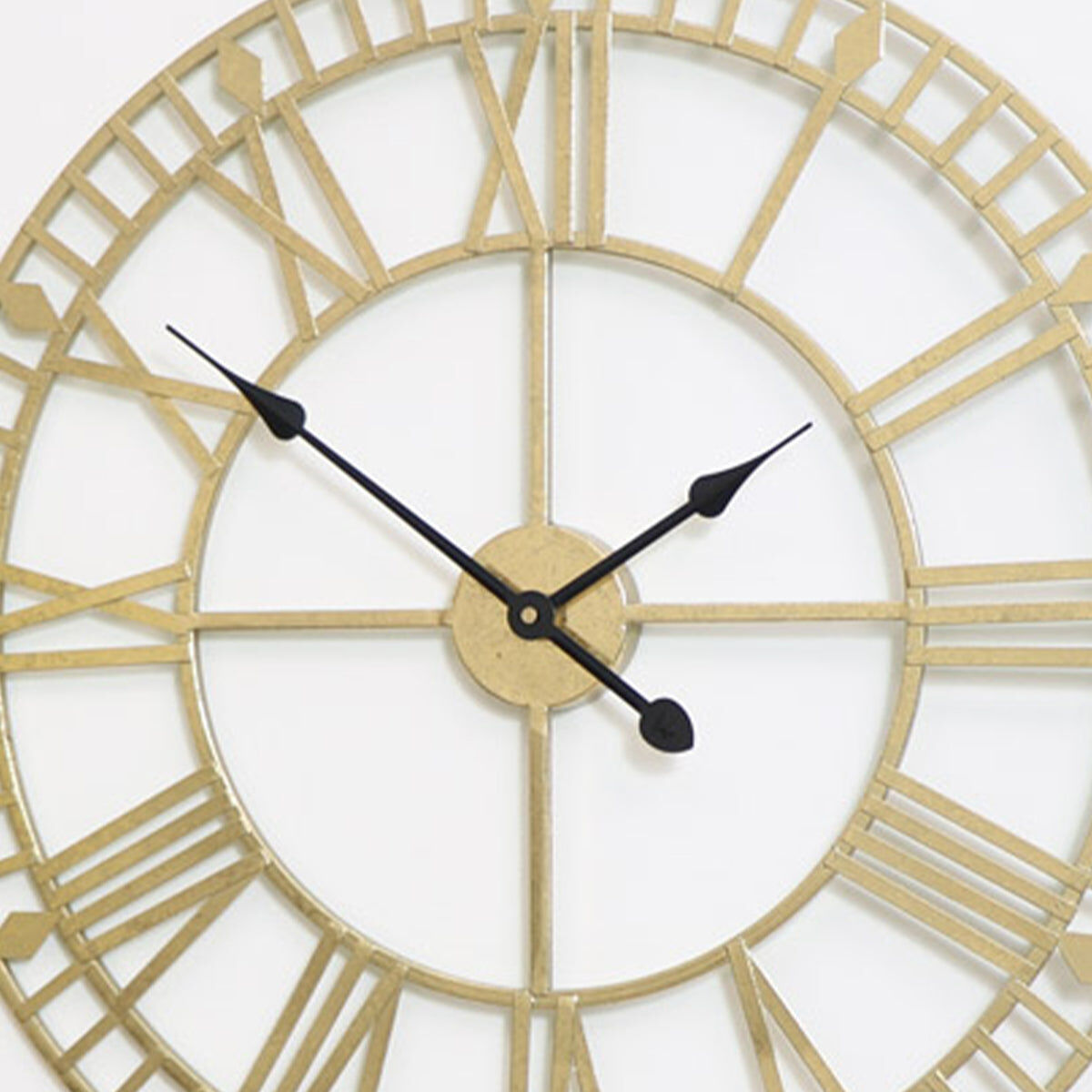 Gold Metal Skeleton Clock 60cm x 60cm Metal