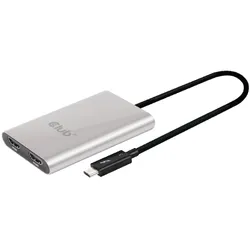 Club 3D Thunderbolt 3 auf Dual HDMI 2.0, Video Adapter, Silber