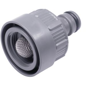 Gardena Hahnverbinder 5327-20, aus Kunststoff, mit Wasserstop & Steckkupplung, für Wassersteckdose