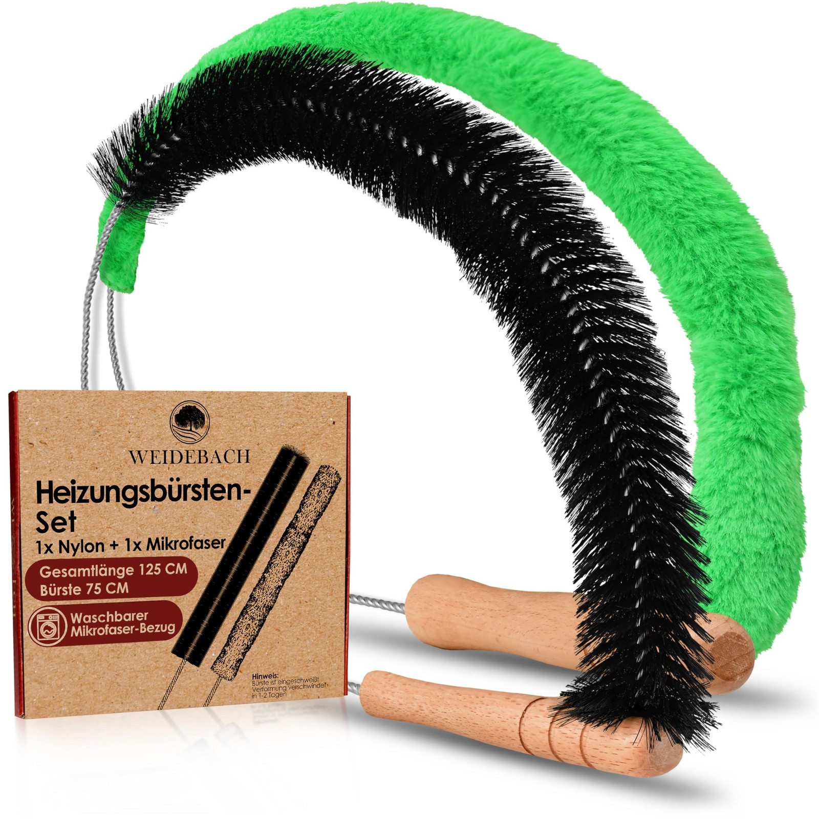 Dripio Set van 2 radiatorborstels van microvezel en nylon, 125 cm