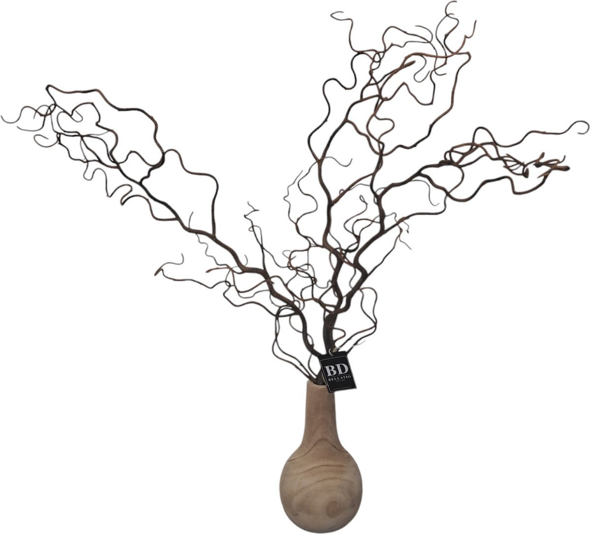 Bellatio Design Kronkelhazelaar kunst paastak groot - 3 stelen - Hoogte: 87 cm
