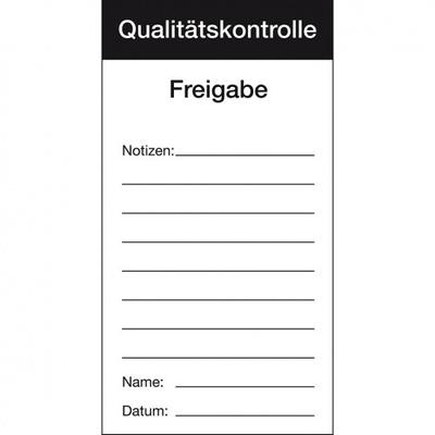 Aufkleber I Qualitätsaufkleber Qualitätskontrolle-Freigabe, Folie, selbstklebend, 80x150mm I 100 Stk