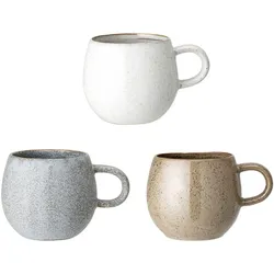 Bloomingville 3er Set Becher Addison, H10 x Ø10,5 cm, 500 ml, diverse