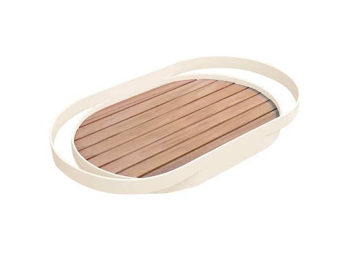 Zebra Give Tablett light taupe Gestell Aluminium,