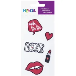 6x Heyda, Sticker, Textil-Sticker Love 1 Blatt (1 Sticker)