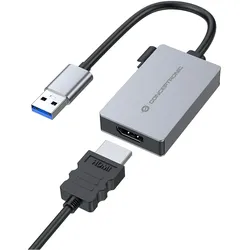 Conceptronic Adapter USB-C -> 1.4 HDMI Adapter 1080P 60Hz gr, Video Adapter, Grau