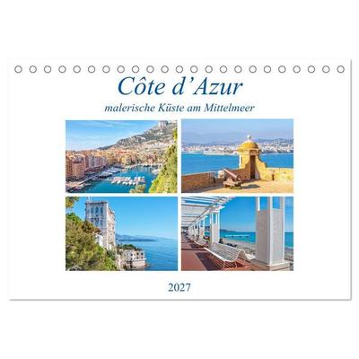 Côte d’Azur - malerische Küste am Mittelmeer (Tischkalender 2027 DIN A5 quer), CALVENDO Monatskalender