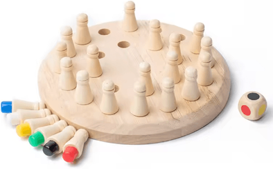 Inspire Picks Wooden Memory Match Stick Color Game Montessori Educational Board Toy For Kids memory Chess