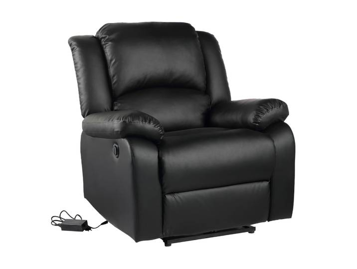 Fauteuil électrique inclinable en simili noir